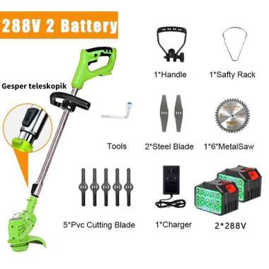 12V24V188V Mesin potong rumput b 288V green+2 Baterai
