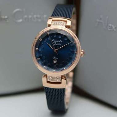 Jam Tangan Wanita Alexandre Christie AC2756 AC 2756 Rosegold Blue Original Garansi Resmi 1 Tahun