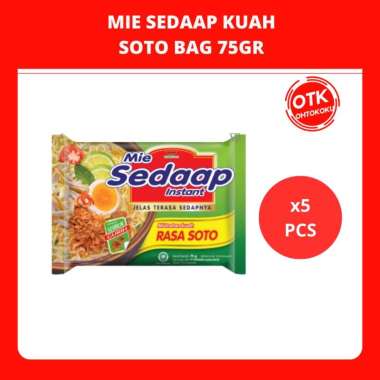 Promo Harga Sedaap Mie Kuah Soto per 5 pcs 75 gr - Blibli