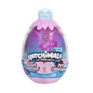 HATCHIMALS COLLEGGTIBLES SECRET SURPRISE - PET OBSESSED PLAYSET - QUASIONSTUR Merah Muda