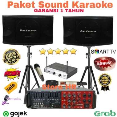 Paket sound System karaoke betavo 10 inch siap pakai Multicolor