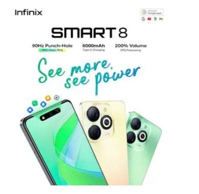 Infinix Smart 8 3/64 GB | Smart 8 4/128 GB Garansi Resmi Infinix 4/128 White