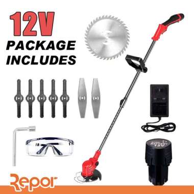 Mesin Potong Rumput 48 Volt Mesin 12v merah