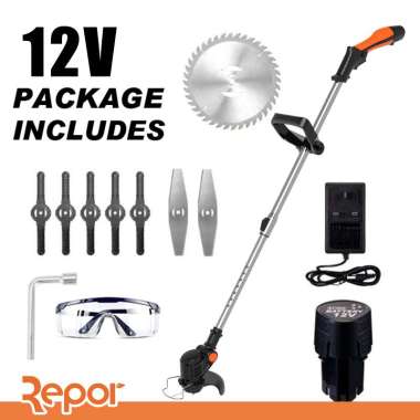 Mesin Potong Rumput 48 Volt Mesin 12v hitam