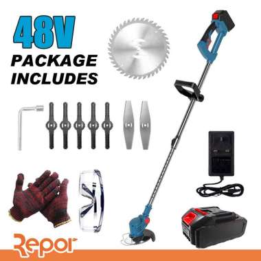 Mesin Potong Rumput 48 Volt Mesin 48v biru