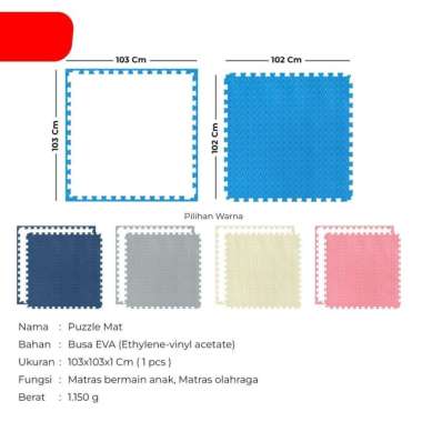 Matras Puzzle Tikar Karpet Alas Lantai EvaMat Besar 100x100CM 1M Beige