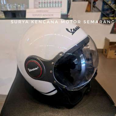 Helm Vespa Visor Carbon White Original