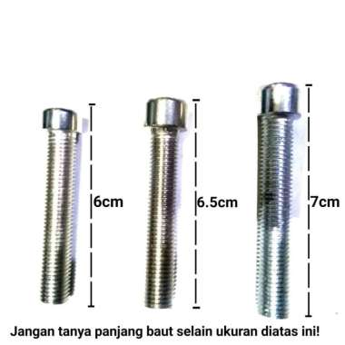 BAUT L STAINLESS STEEL - SIZE M10x70 & M10x65 (BAUT 14) Perak