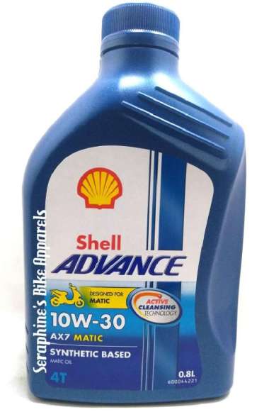 OLI SHELL ADVANCE SCOOTER AX7 10W30 0.8L|SYNTHETIC BASE|SEMUA MATIC OK