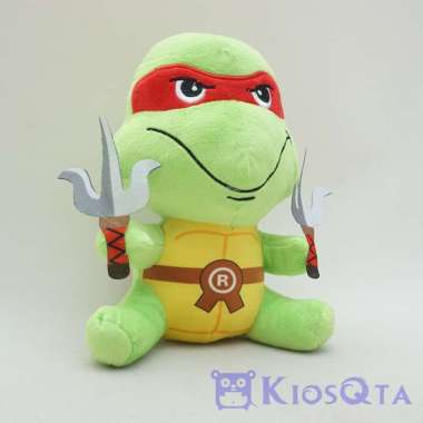 boneka kura kura ninja raphael merah TMNT bawa trisula medium