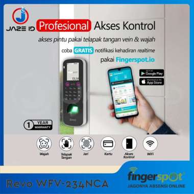 Fingerspot 234NCA Mesin Akses Kontrol Pintu Absensi Sidik Jari Wajah