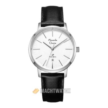 Jam Tangan Wanita Alexandre Christie Primo Steel AC 1028 LD LSSSL Ladies Silver Dial Black Leather S