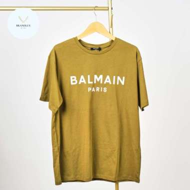 BALMAIN Men’s Flocked Balmain Logo TShirt - 100% Authentic Green M