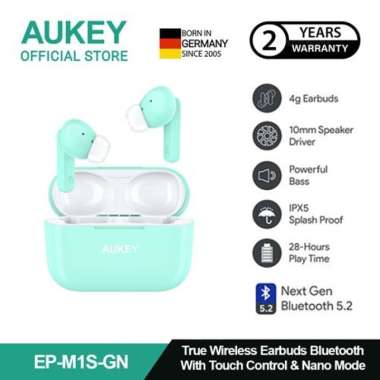 AUKEY TWS EP-M1S Earbuds Bluetooth True Wireless Earphone IPX5 4G Hijau