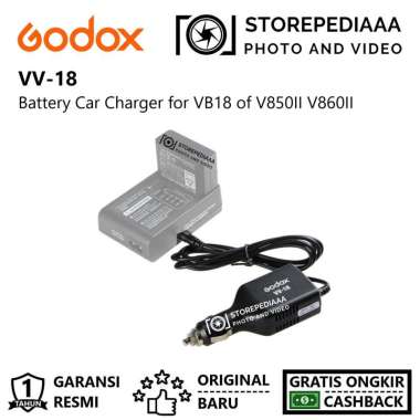 Godox VV-18 Battery Car Charger for VB18 V850 V850II V860 V860II Flash