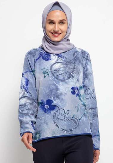 Ciara Blouse In Blue Print S