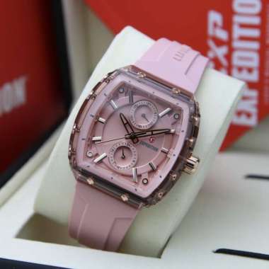 JAM TANGAN EXPEDITION E 6814 E6814 WANITA PINK RUBBER ORIGINAL
