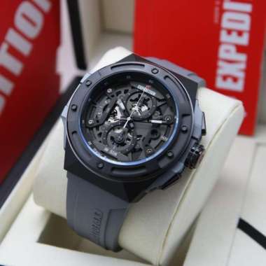 JAM TANGAN PRIA EXPEDITION 6818 / E6818 / E 6818 RUBBER ORIGINAL BLACK GREY
