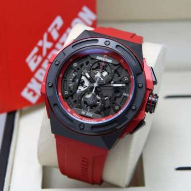 JAM TANGAN PRIA EXPEDITION 6818 / E6818 / E 6818 RUBBER ORIGINAL BLACK RED