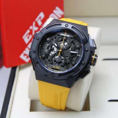 JAM TANGAN PRIA EXPEDITION 6818 / E6818 / E 6818 RUBBER ORIGINAL BLACK YELLOW
