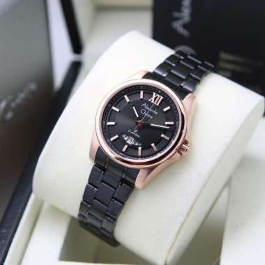 JAM TANGAN WANITA ALEXANDRE CHRISTIE AC 8659 / AC8659 ORIGINAL ROSEGOLD BLACK