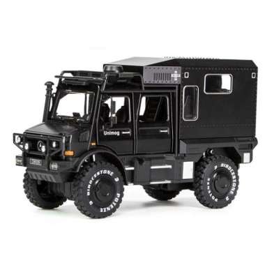 TWH Mercedes Benz UNIMOG U5000 Skala 1:28 Truck Tentara Polisi OffRoad Unimog Hitam