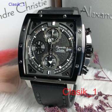 Original 100%!! Alexandre Christie Pria AC 6376 / AC6376 Black Silver Garansi Resmi 1 tahun