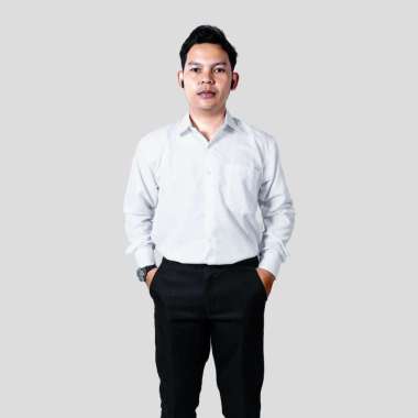 Prodigo * Kemeja Pria Santolo Putih I Kemeja Polos Lengan Panjang I Kemeja Formal Kerja M