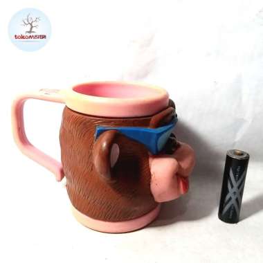 Mug Gelas Tempat Minum Monyet Monkey Animal Hokben Hoka Bento Old Toys