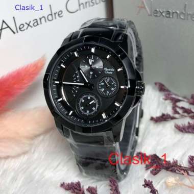 Original 100%!! Alexandre Christie Wanita AC 2879 / AC2879 Full Black Garansi Resmi 1 tahun