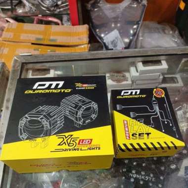 lampu tembak lampu motor lampu X5 Duromoto original produk X5 + RELAY