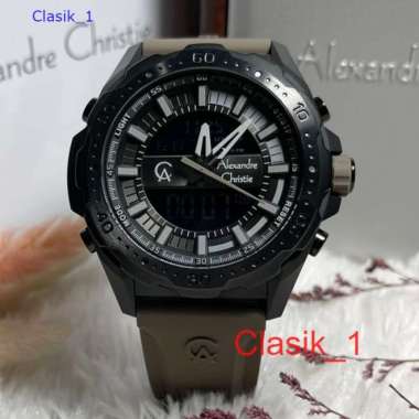 Original 100%!! Jam Alexandre Christie Pria AC 9370 AC9370 Black Grey Garansi Resmi 1 Tahun