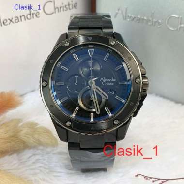 Original 100%!! Jam Alexandre Christie Pria AC 6653 AC6653 Full Black Stainless Garansi Resmi 1 Tahu