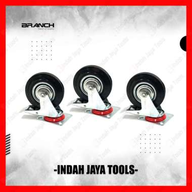 Roda KARET HITAM 4 Inch HIDUP MATI REM Troli Kastor Caster Trolley MATI