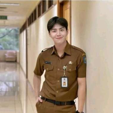 Seragam Kerja Dinas ASN PNS Sipil Pegawai Pemda Warna Khaki Khaki L