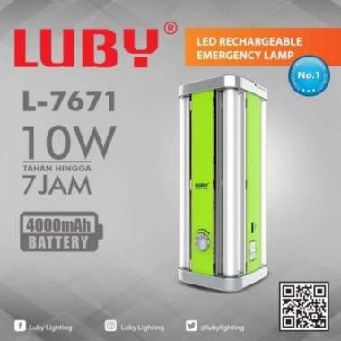Lampu Led Emergency Luby L7671 L7671 10 Watt bisa 7 Jam