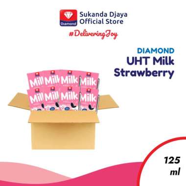 susu diamond 125ml Susu UHT Diamond Milk 125ml RASA STRAWBERRY 1 karton 40x125ml