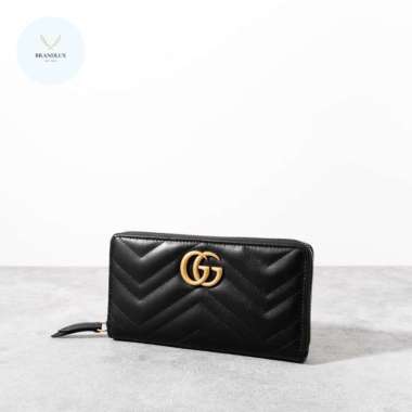 GUCCI GG marmont long zip around wallet Black - 100% Authentic