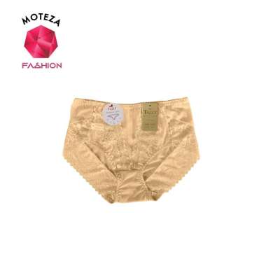 Tally 892 CD Celana Dalam Wanita Bahan Satin Mix Renda Brokat Seksi | Free Size Fit XL XXL Cokelat M