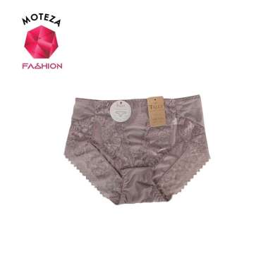 Tally 892 CD Celana Dalam Wanita Bahan Satin Mix Renda Brokat Seksi | Free Size Fit XL XXL Cokelat T