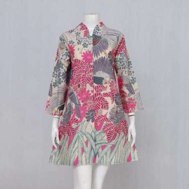 Tunik Djenar Motif Ilalang Busui Friendly XL Pink