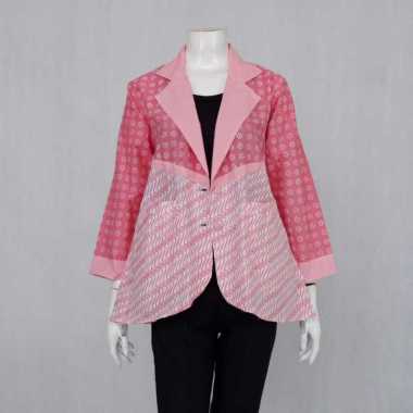 Blezer Johana 01 - Baju Kerja| Atasan Wanita Formal Batik Cap Garutan Motif Pagi-Sore L pagi sore 3