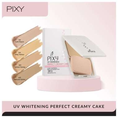 PIXY UV Whitening Perfect Creamy Cake SPF15 11.5g | Bedak Padat Compact Powder Pixy 401 Natural Ochre