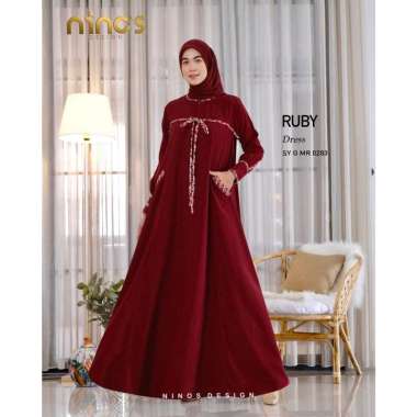 RUBY DRESS BY NINOS DESIGN Maroon