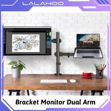 Bracket Monitor Dual Arm Monitor Hitam