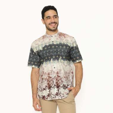AMK Baju Koko Pria Printing Lengan Pendek KK GAMMAL S/S Brown XL