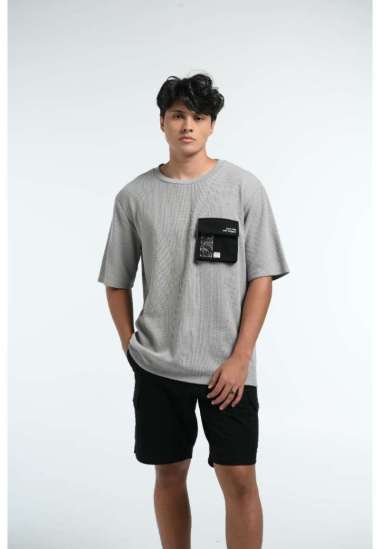 MANZONE Kaos Pria Lengan Pendek -OLIVER - GREY S