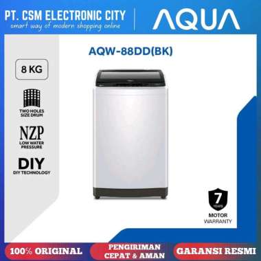 AQUA JAPAN AQW-88DD (BK) [8KG] MESIN CUCI TOP LOADING [GARANSI RESMI]