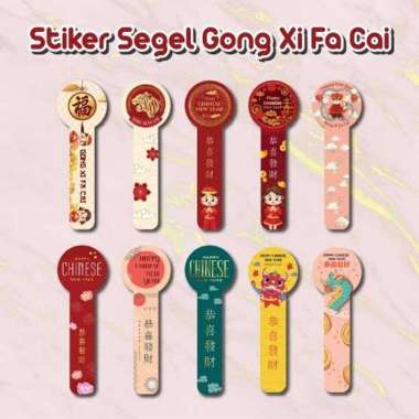 Print Cetak Stiker MURAH Custom Chinese New Year Seal, Cong xi fa cai Segel Kotak, Toples, Botol min