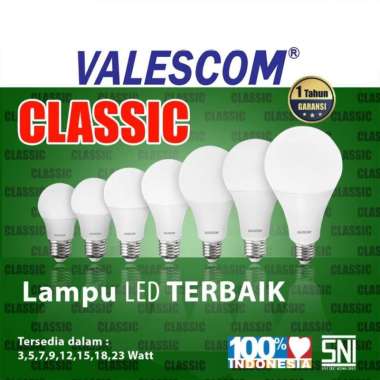 Lampu LED Valescom Classic Bohlam Rumah Kantor Bulb SNI Termurah Kuning | 15 watt